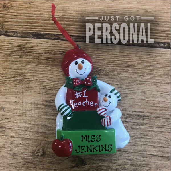 Hand Personalised Number One Teacher Christmas Decoration - Teachers Christmas Gift